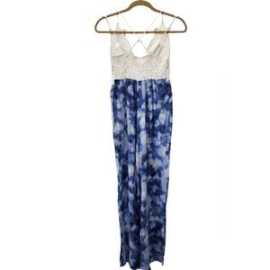 Elegant Blue and White Jumpsuit